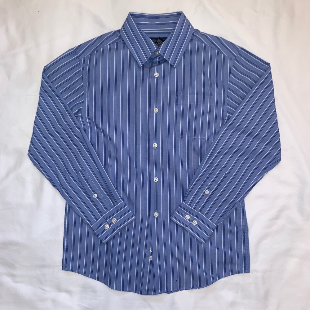 Cherokee Blue and White Striped Button Down Shirt